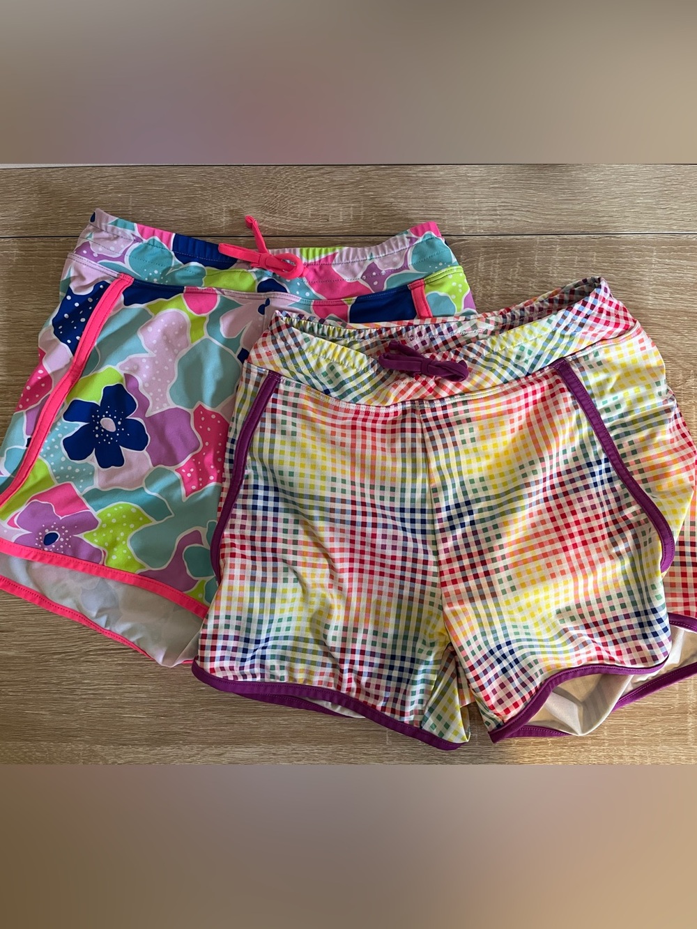 Lands' End Girls' Multicolor Swim Shorts Set of 2